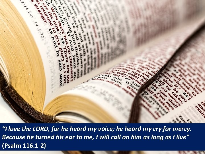 “I love the LORD, for he heard my voice; he heard my cry for