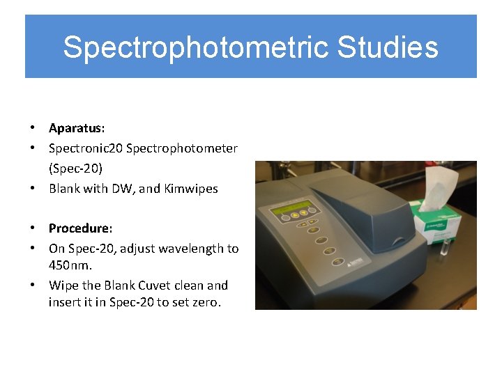 Spectrophotometric Methods Part 1 Dependence of Absorbance on