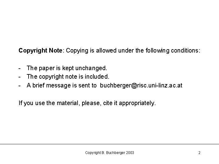Copyright Note: Copying is allowed under the following conditions: - The paper is kept