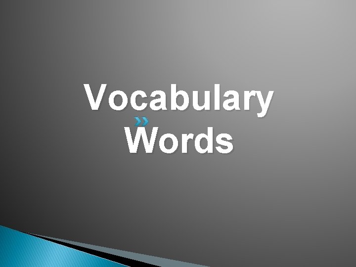 Vocabulary Words 