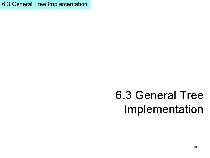 6. 3 General Tree Implementation 36 