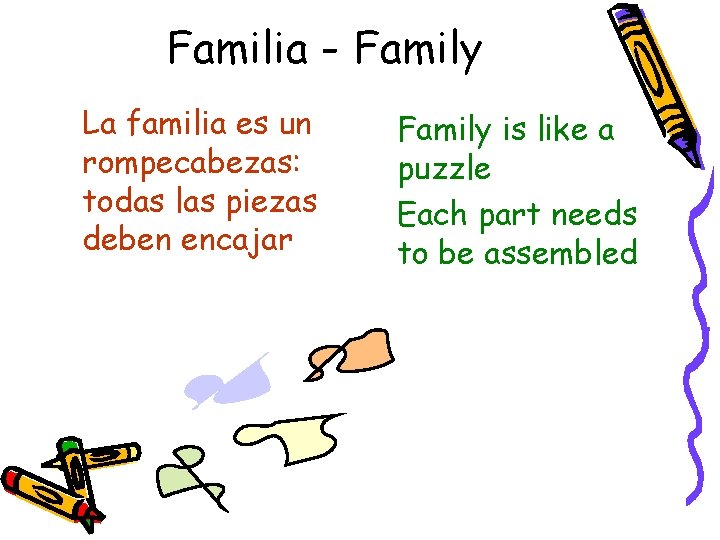 Familia - Family La familia es un rompecabezas: todas las piezas deben encajar Family