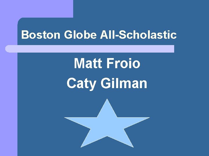 Boston Globe All-Scholastic Matt Froio Caty Gilman 