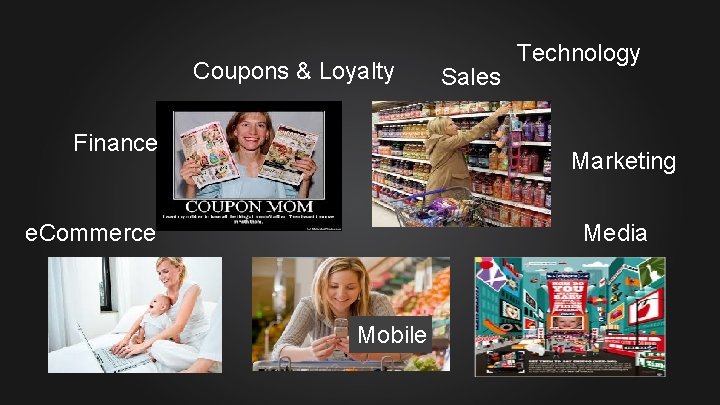 Coupons & Loyalty Finance Sales Technology Marketing e. Commerce Media Mobile 