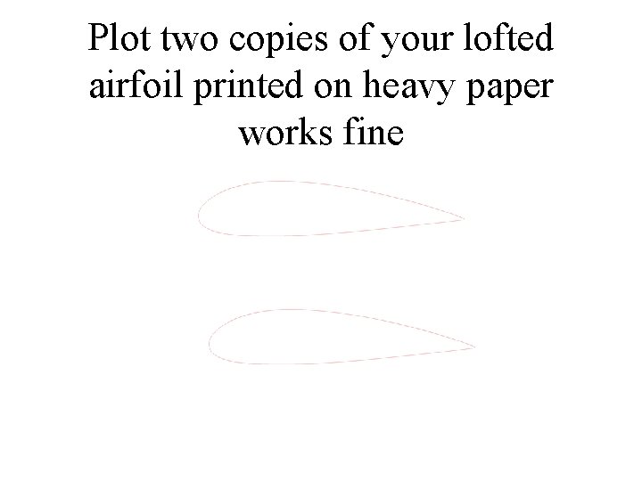 Plot two copies of your lofted airfoil printed on heavy paper works fine 