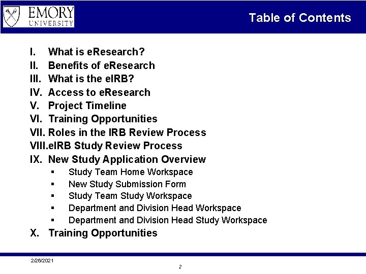 Table of Contents I. What is e. Research? II. Benefits of e. Research III.