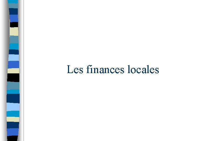 Les finances locales 