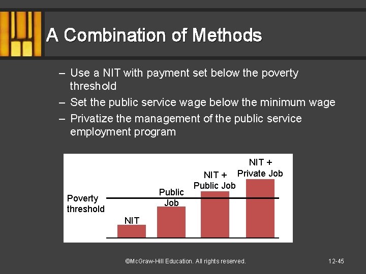 A Combination of Methods – Use a NIT with payment set below the poverty