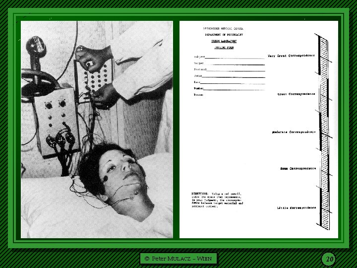  Experimentelle Traumtelepathie Maimonides Memorial Hospital Wilfried DAIM, WIEN • Montague ULLMAN • Stanley