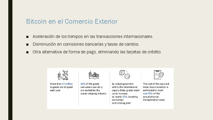 Bitcoin en el Comercio Exterior ■ Aceleración de los tiempos en las transacciones internacionales.