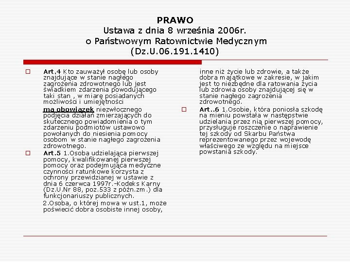 BEZPIECZNY W CZASIE WAKACJI PIERWSZA POMOC PRZEDMEDYCZNA ZASADY