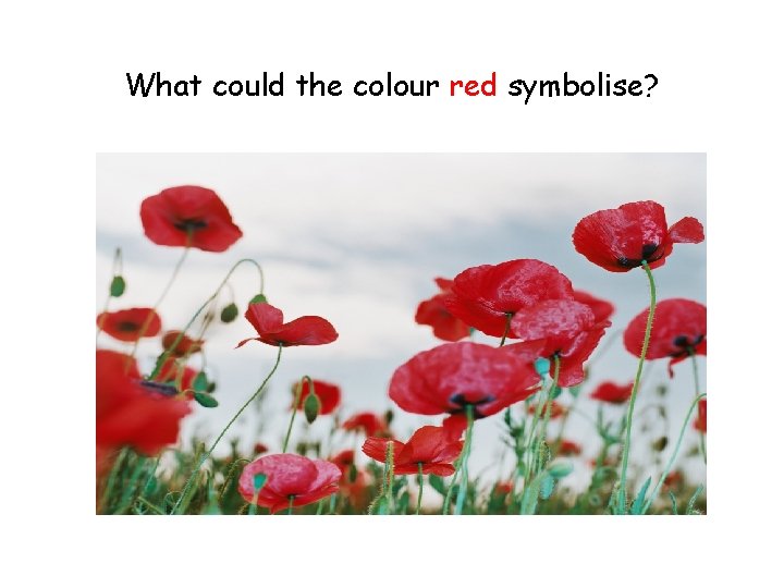 What could the colour red symbolise? 