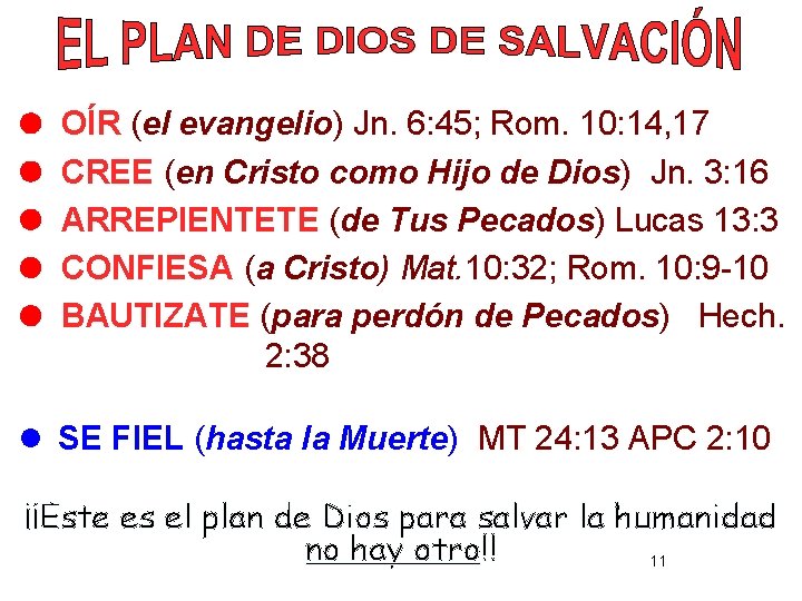 OÍR (el evangelio) Jn. 6: 45; Rom. 10: 14, 17 CREE (en Cristo OÍR (el evangelio) Jn. 6: 45; Rom. 10: 14, 17 CREE (en Cristo