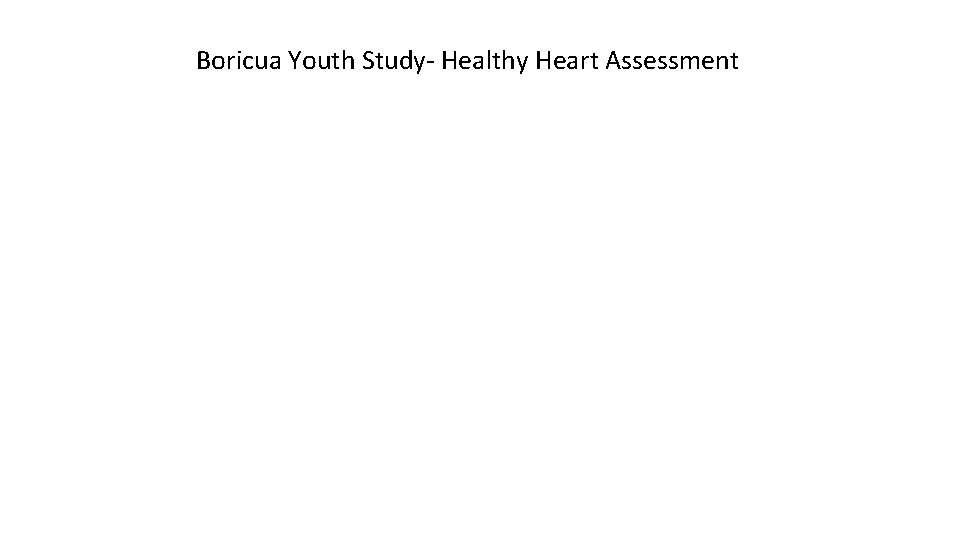 Boricua Youth Study- Healthy Heart Assessment 