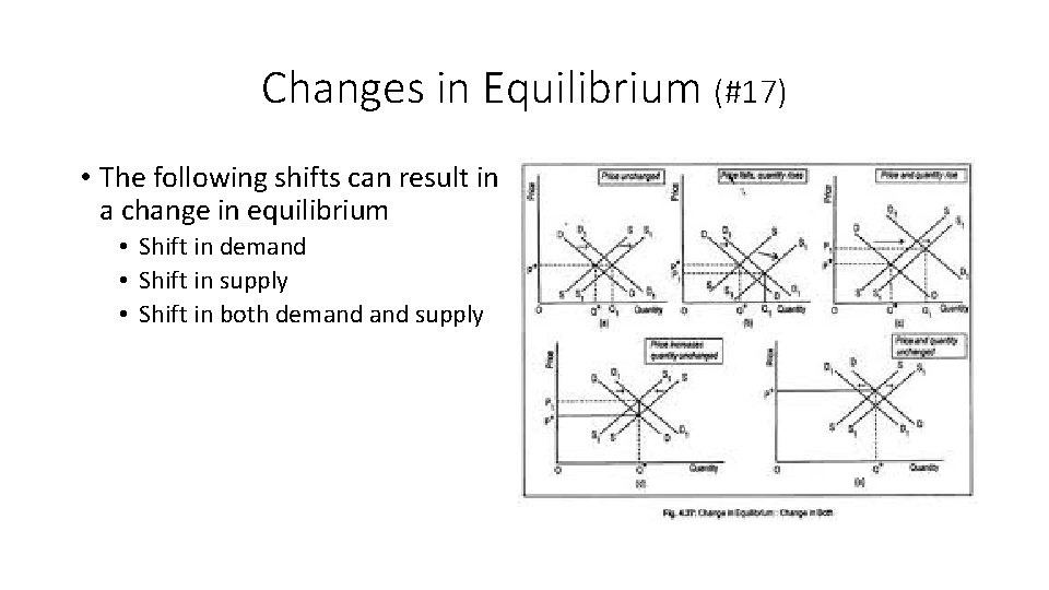 Changes in Equilibrium (#17) • The following shifts can result in a change in