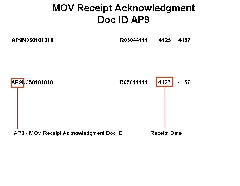 MOV Receipt Acknowledgment Doc ID AP 9 N 350101018 R 05044111 4125 4157 AP