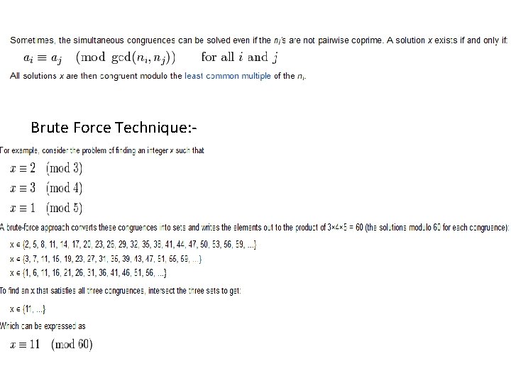 Brute Force Technique: - 