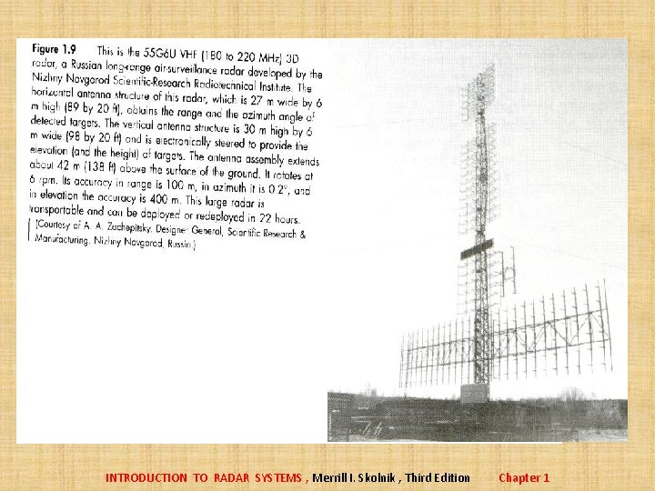 INTRODUCTION TO RADAR SYSTEMS , Merrill I. Skolnik , Third Edition Chapter 1 INTRODUCTION TO RADAR SYSTEMS , Merrill I. Skolnik , Third Edition Chapter 1