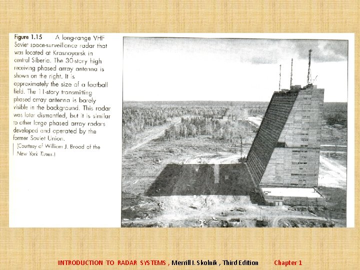 INTRODUCTION TO RADAR SYSTEMS , Merrill I. Skolnik , Third Edition Chapter 1 INTRODUCTION TO RADAR SYSTEMS , Merrill I. Skolnik , Third Edition Chapter 1
