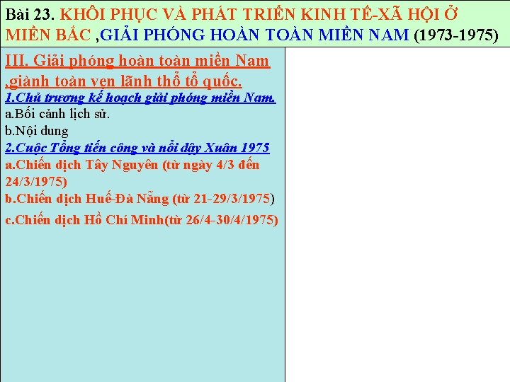 Bài 23. KHÔI PHỤC VÀ PHÁT TRIỂN KINH TẾ-XÃ HỘI Ở MIỀN BẮC ,