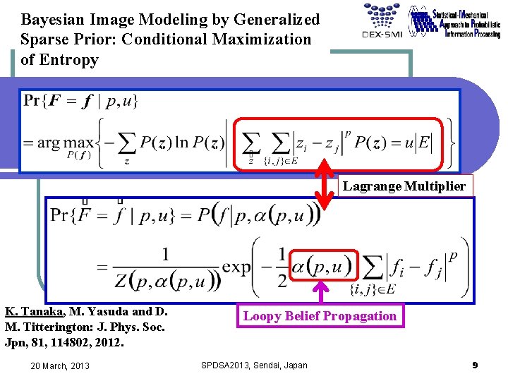 Bayesian Image Modeling by Generalized Sparse Prior: Conditional Maximization of Entropy Lagrange Multiplier K.