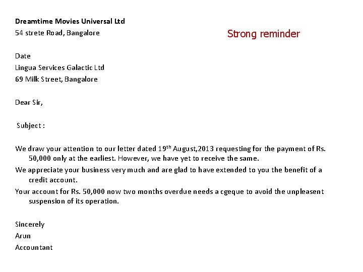 Dreamtime Movies Universal Ltd 54 strete Road, Bangalore Strong reminder Date Lingua Services Galactic