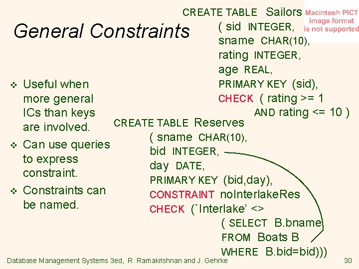 CREATE TABLE Sailors ( sid INTEGER, sname CHAR(10), rating INTEGER, age REAL, PRIMARY KEY