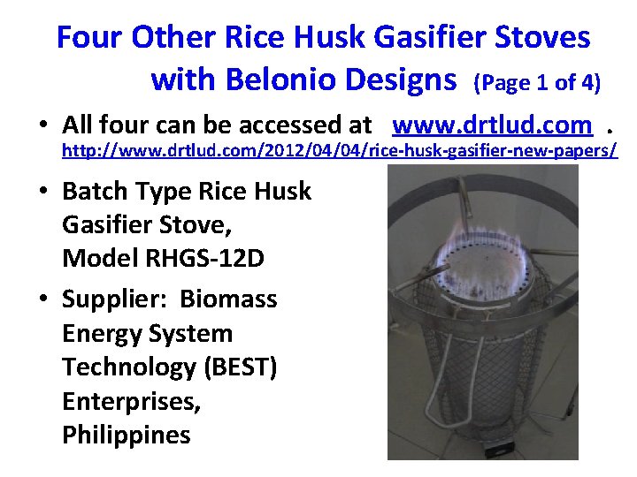 Four Other Rice Husk Gasifier Stoves with Belonio Designs (Page 1 of 4) •