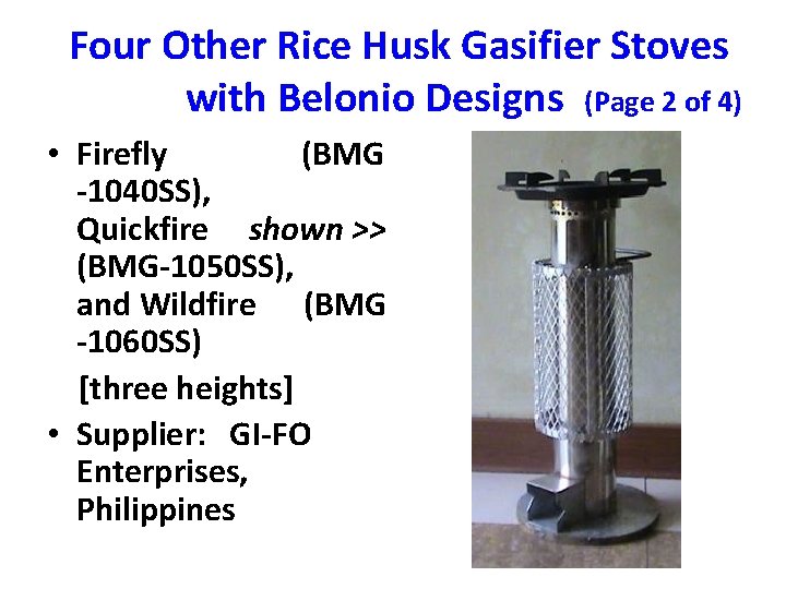 Four Other Rice Husk Gasifier Stoves with Belonio Designs (Page 2 of 4) •