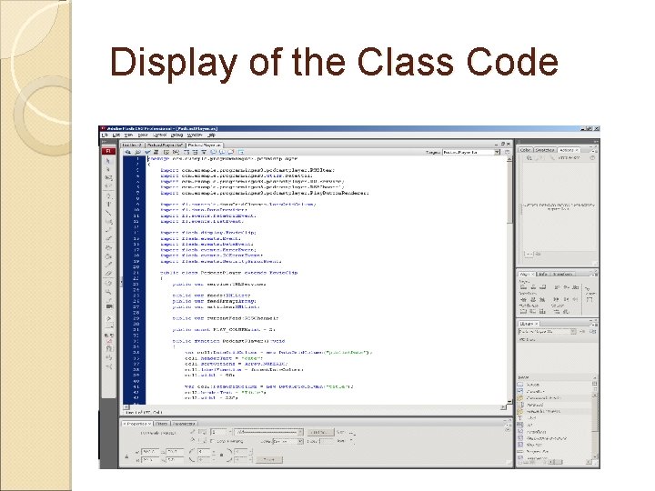 Display of the Class Code 