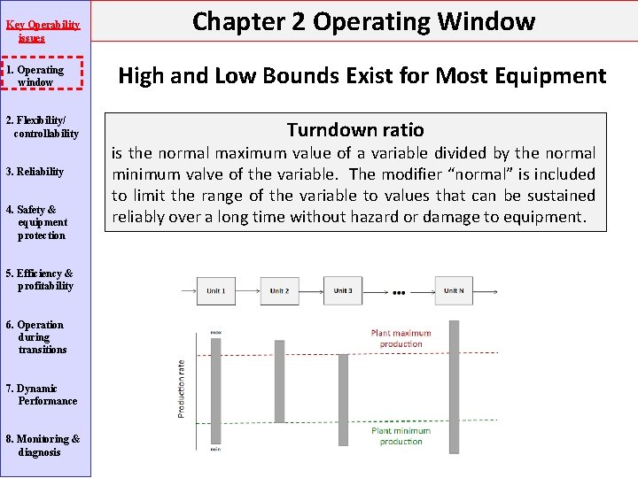Key Operability issues 1. Operating window 2. Flexibility/ controllability 3. Reliability 4. Safety & Key Operability issues 1. Operating window 2. Flexibility/ controllability 3. Reliability 4. Safety &