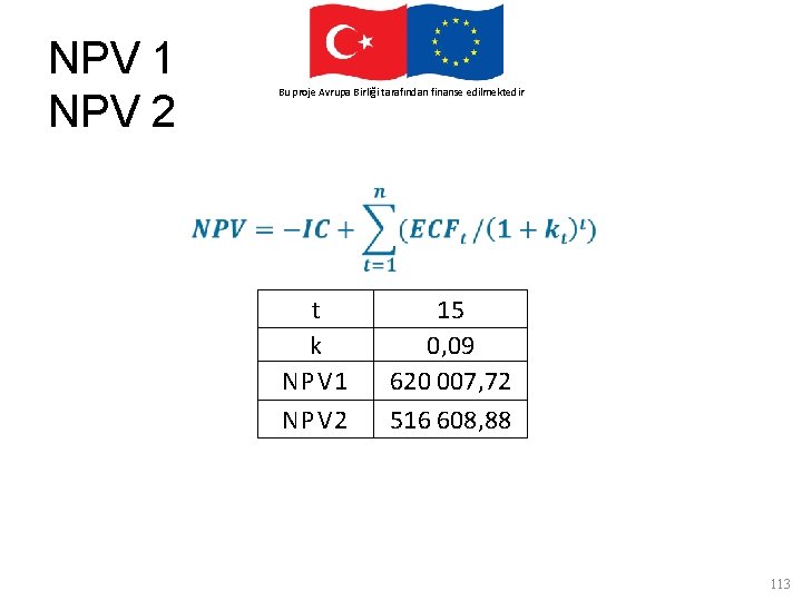 NPV 1 NPV 2 Bu proje Avrupa Birliği tarafından finanse edilmektedir This project is