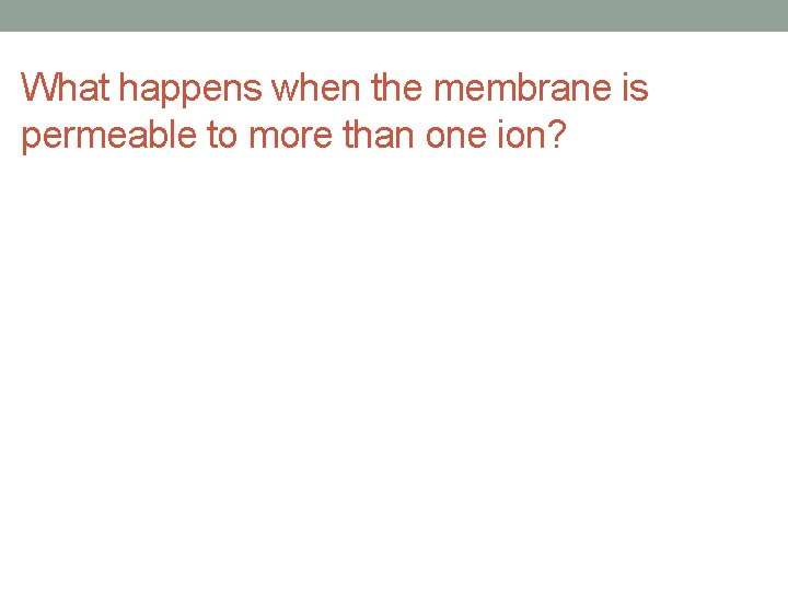 What happens when the membrane is permeable to more than one ion? 
