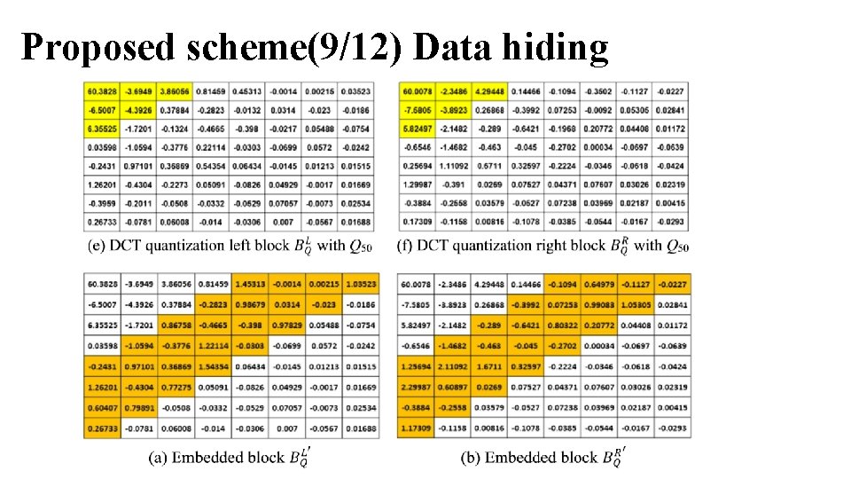 Proposed scheme(9/12) Data hiding 