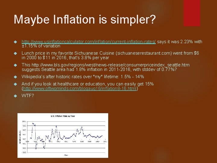Maybe Inflation is simpler? http: //www. usinflationcalculator. com/inflation/current-inflation-rates/ says it was 2. 23% with
