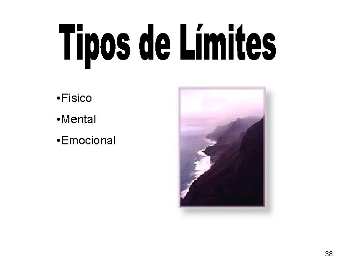  • Físico • Mental • Emocional 38 