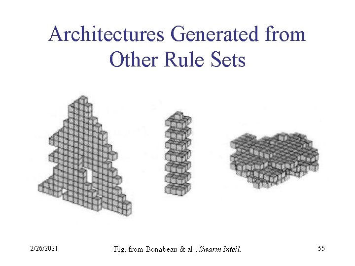 Architectures Generated from Other Rule Sets 2/26/2021 Fig. from Bonabeau & al. , Swarm