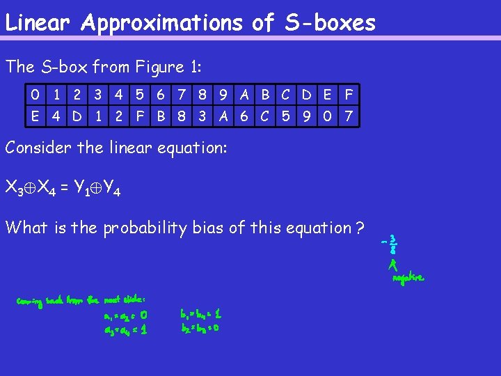 Linear Approximations of S-boxes The S-box from Figure 1: 0 1 2 3 4