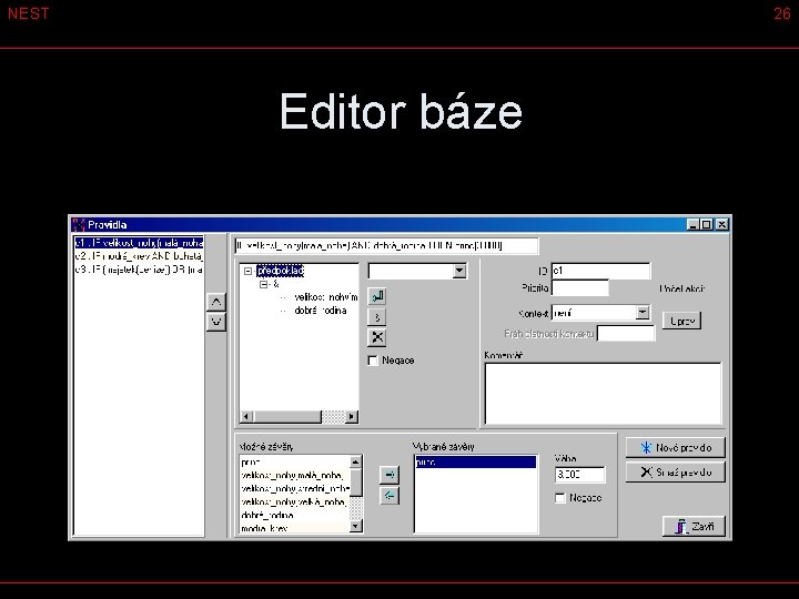 NEST 26 Editor báze 