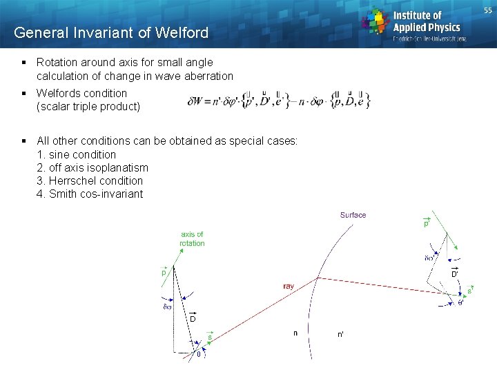 55 General Invariant of Welford § Rotation around axis for small angle calculation of