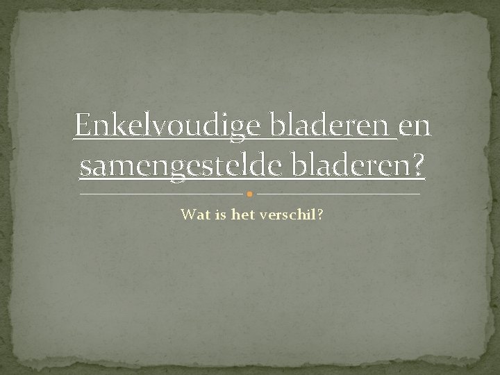 Enkelvoudige bladeren en samengestelde bladeren? Wat is het verschil? 