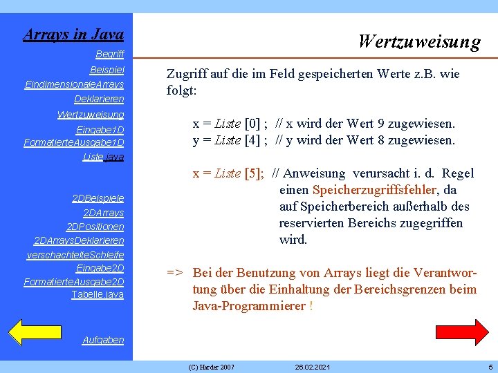 Arrays in Java Wertzuweisung Begriff Beispiel Eindimensionale. Arrays Deklarieren Wertzuweisung Eingabe 1 D Formatierte.