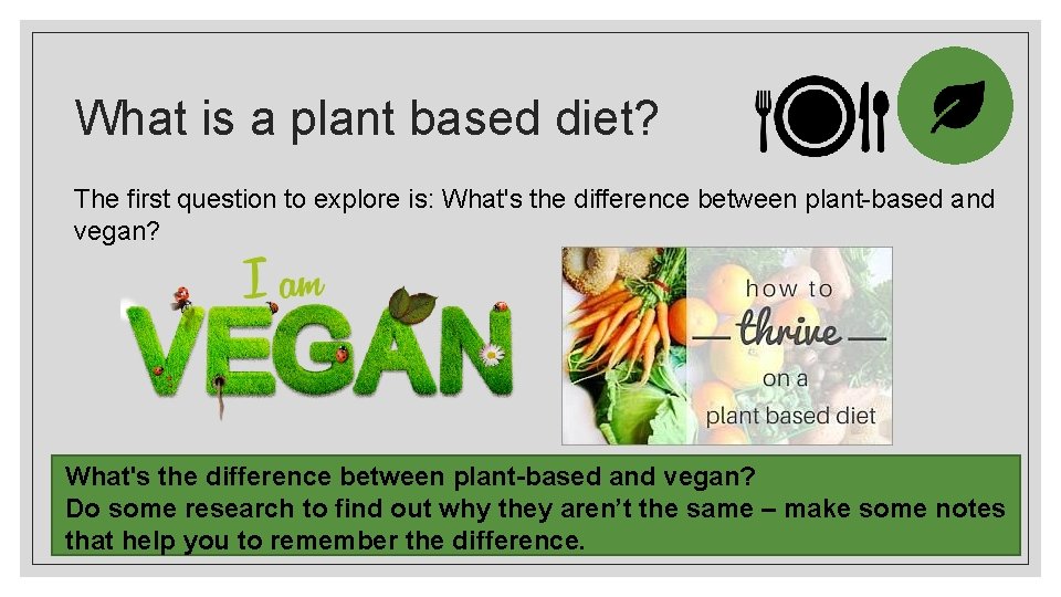 What is a plant based diet? The first question to explore is: What's the