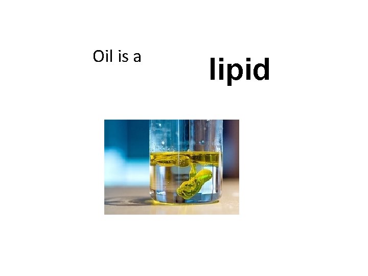 Oil is a lipid 