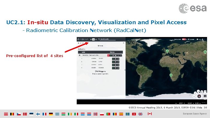 UC 2. 1: In-situ Data Discovery, Visualization and Pixel Access - Radiometric Calibration Network