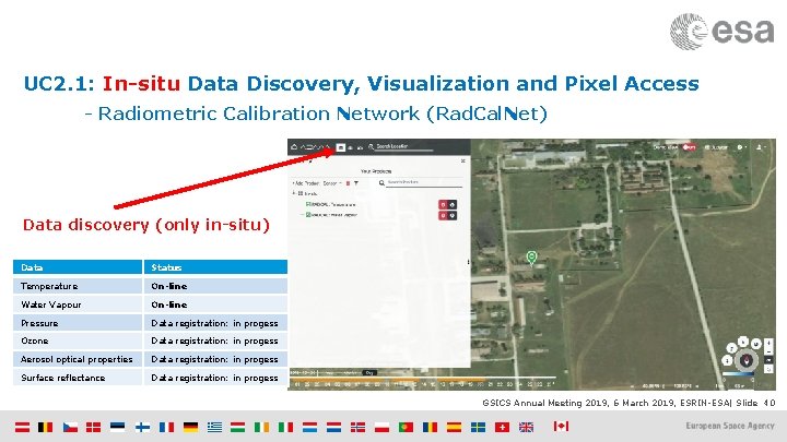 UC 2. 1: In-situ Data Discovery, Visualization and Pixel Access - Radiometric Calibration Network