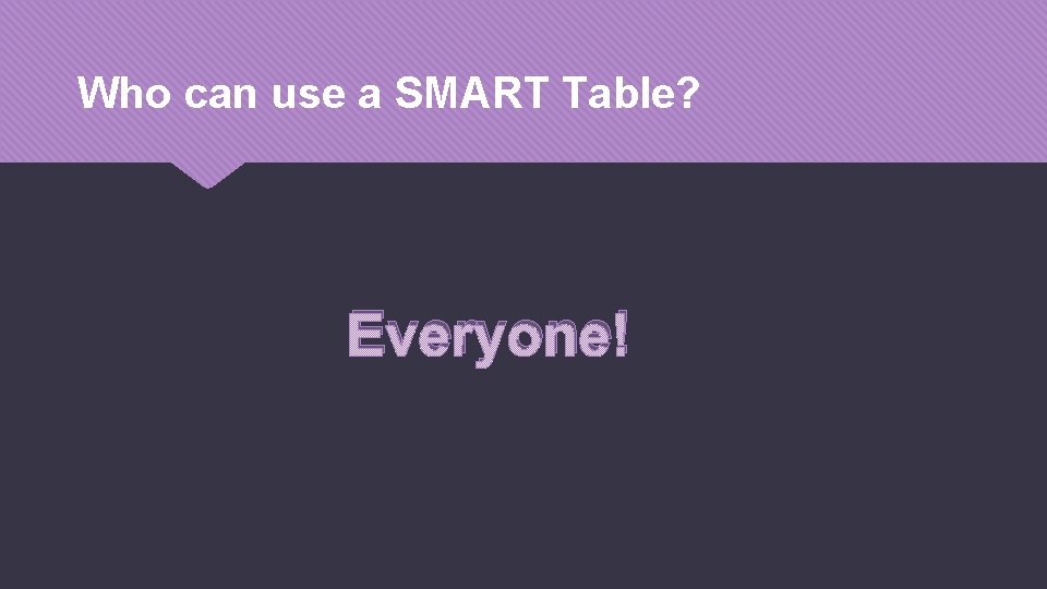 Who can use a SMART Table? Everyone! 