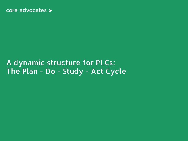 A dynamic structure for PLCs: The Plan - Do - Study - Act Cycle