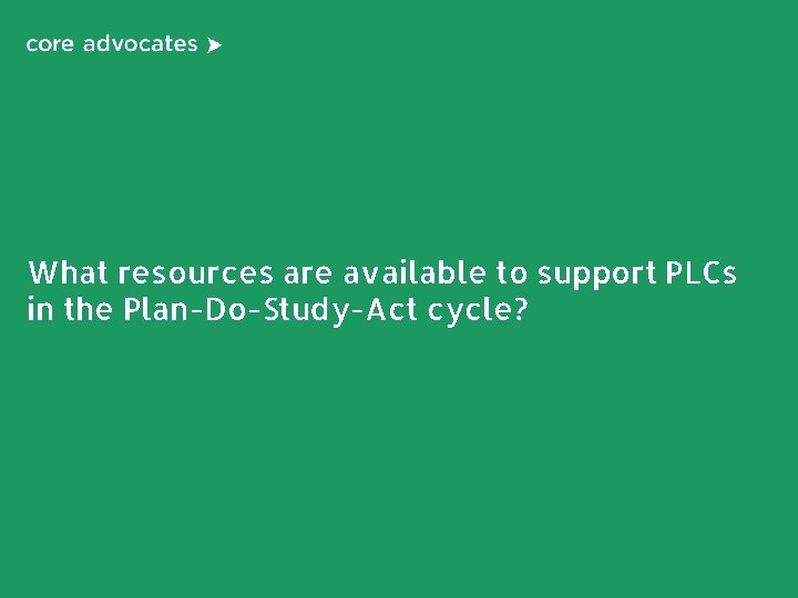 What resources are available to support PLCs in the Plan-Do-Study-Act cycle? 