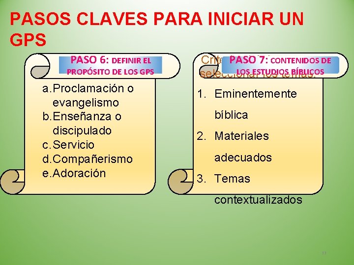 PASOS CLAVES PARA INICIAR UN GPS PASO 6: DEFINIR EL PROPÓSITO DE LOS GPS